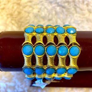 Another vintage turquoise with gold bracelets